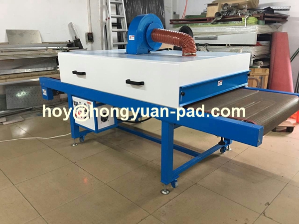 Screen printing conveyor belt dryer