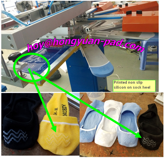 ankle sock heel printing machine, anti slip sock silicon printing machine