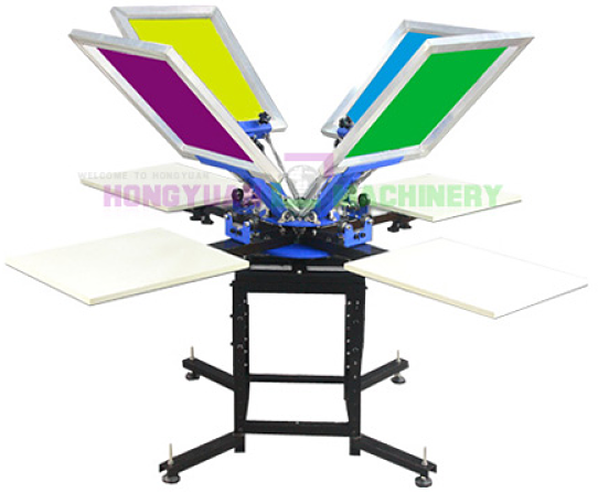 4 colour silk screen printing machine