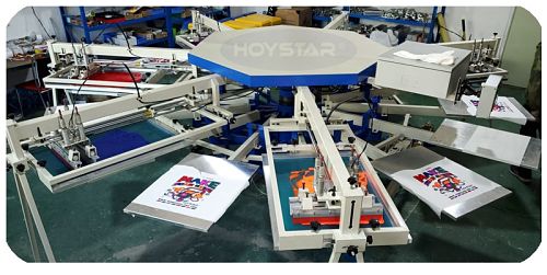 6 color screen printing press for t shirt