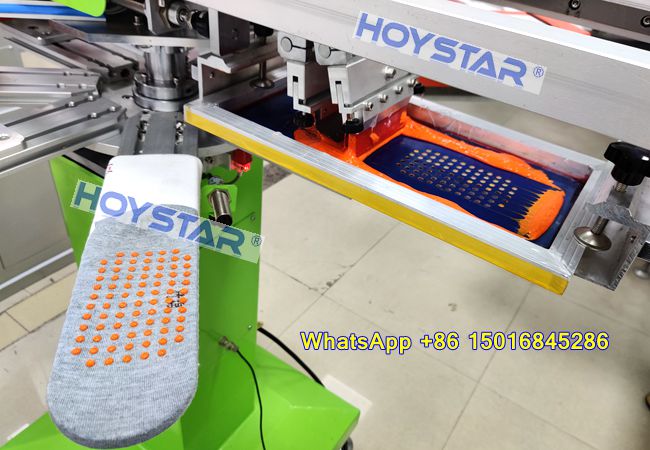 silicone gel printing machine on socks, socks silicone dotting print machine