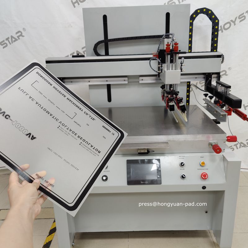 Flat screen printing machine for pvc sheet