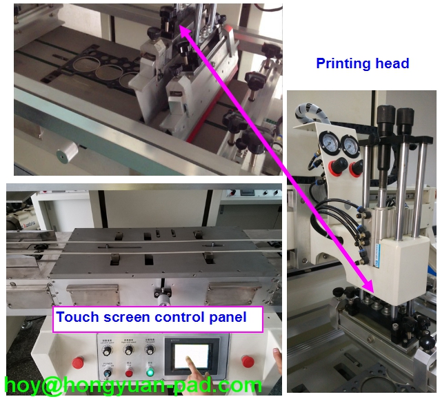 Automatic screen printing machine for cylinder gasket