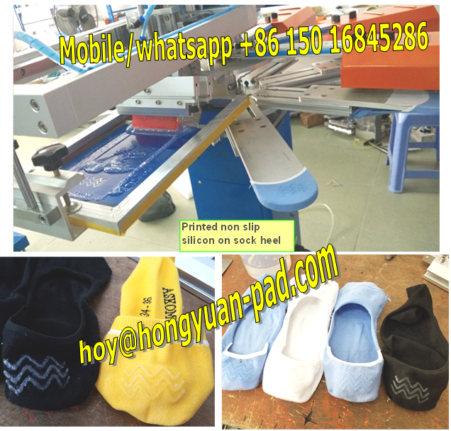 Non slip silicon sock screen printer