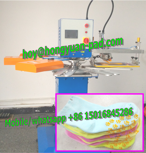 anti slip silicon kid sock screen printing machine