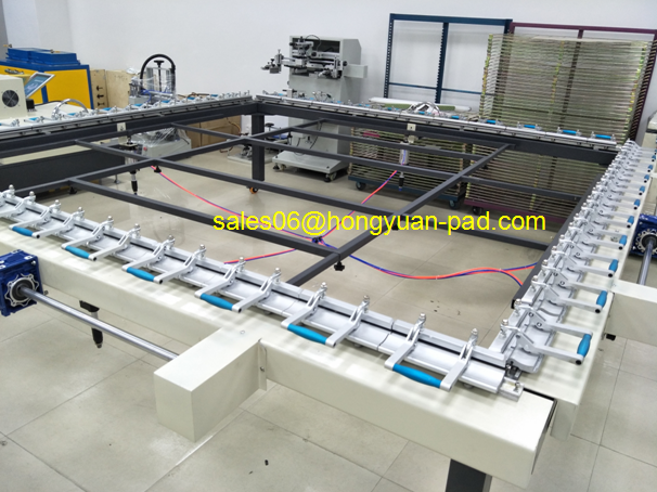 Screen stretching machine for screen frame