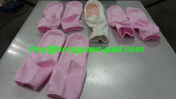 non slip silicon dotting socks printing machine