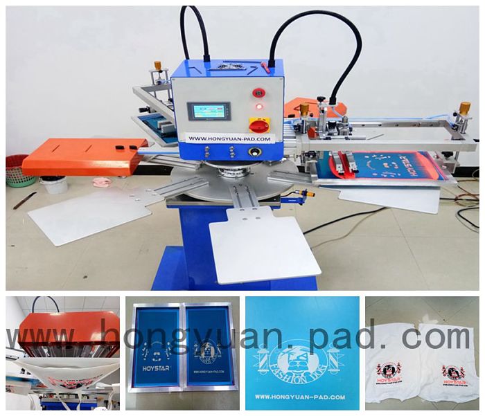 Automatic flat screen printing machine for tshirts