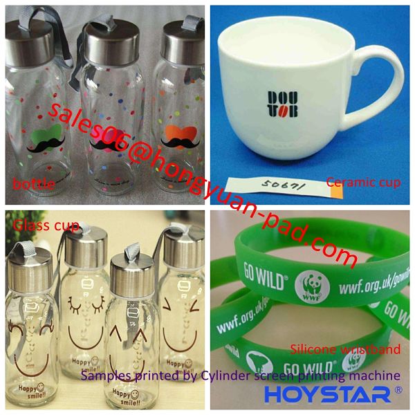 Bottle printed by cylinder screen printing machine