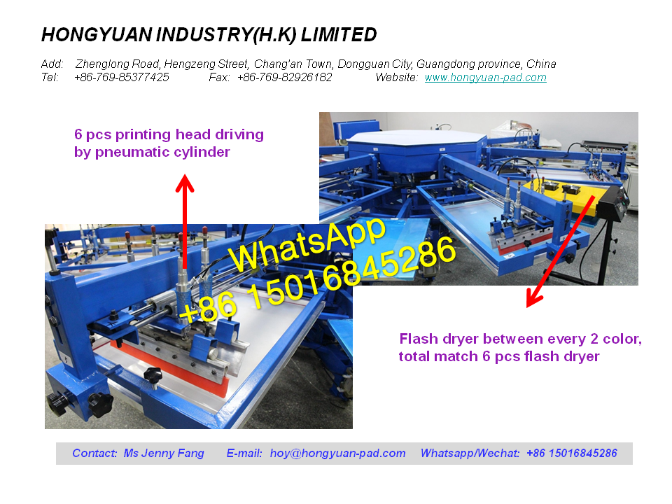6 color automatic rotary screen printing machine