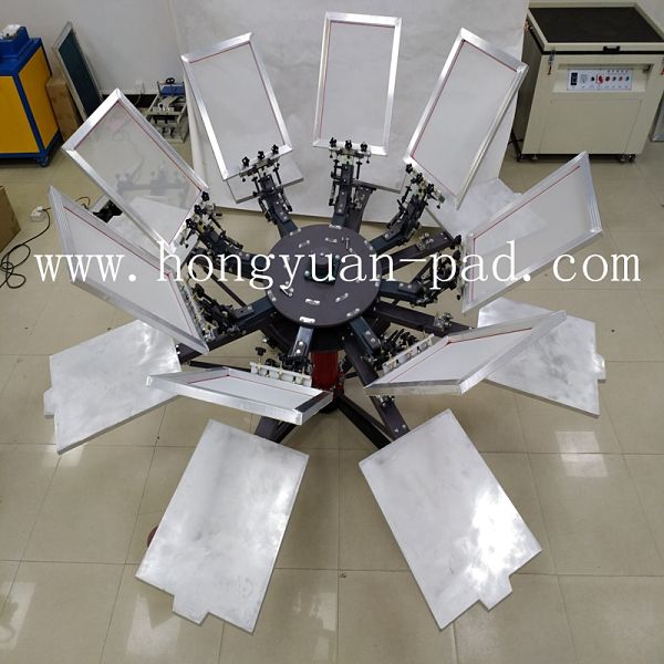 eight colour silk manual screen printing machine