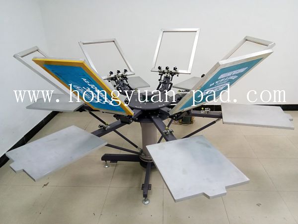 6 colour manual screen printing machine