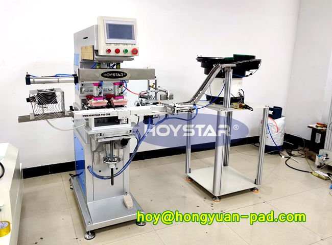 plastic bottle cap pad printing machine,bottle cap printing machine,water bottle cap printing machine,drinking bottle cap printing machine,fruit juice bottle cap printing machine,polymer lids pad printing machine,flame treating machine