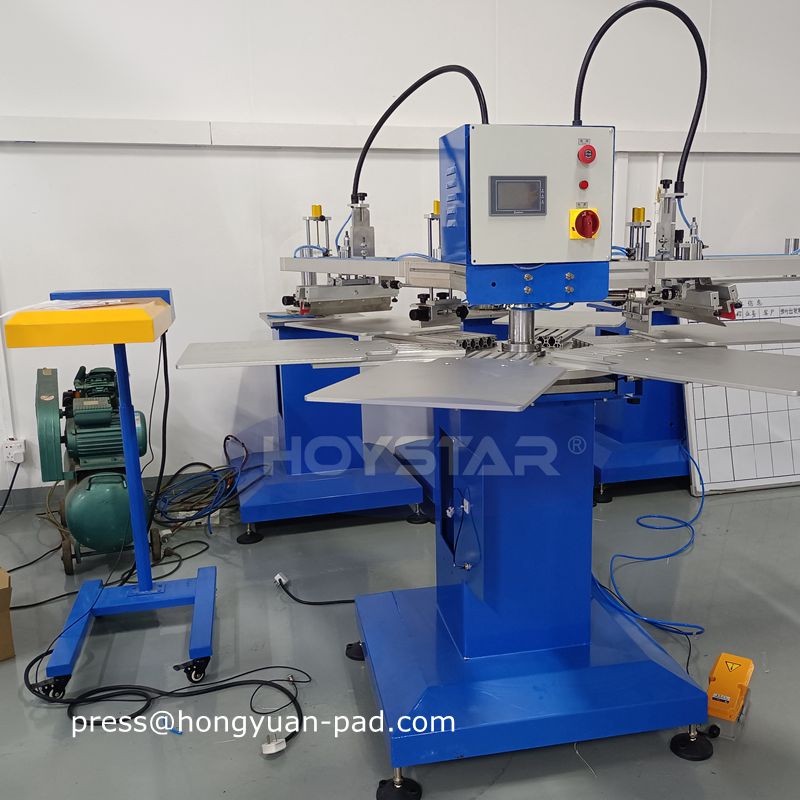 2 colors carousel screen printing machine