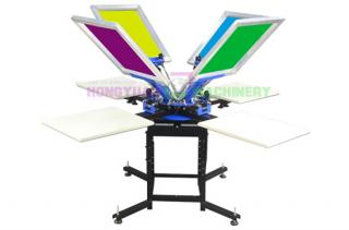 Manual 4 Color 4 Station Silk Screen Printer(GW-450)
