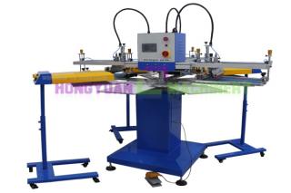 Automatic 3 Colors Screen Printing Machine For Printing T-shirts and Bags